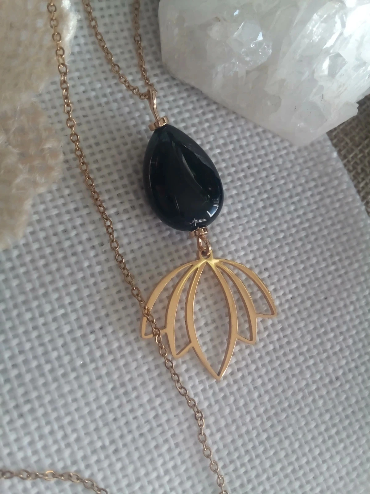 Collier bohème pierre d'obsidienne 🖤. – photo 3